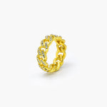 ICED LINK RING - 18K GOLD