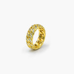 ICED ROUNDED CUBAN RING - 18K GOLD