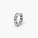 ICED ROUNDED CUBAN RING - SILVER