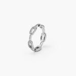 LINKED SQUARES RING - SILVER