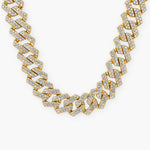20MM ICED PRONG CHAIN - 18K GOLD